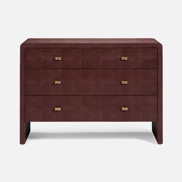 Harlow 48-Inch Dresser - Oxblood Realistic Faux Shagreen