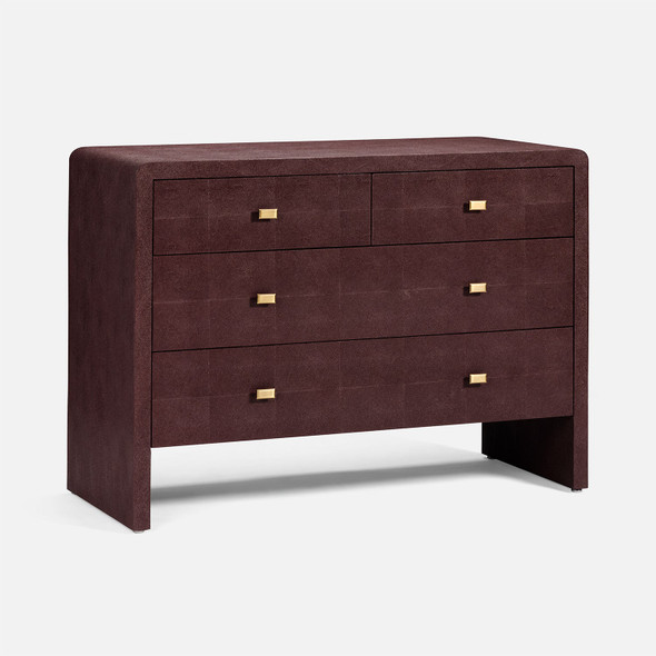 Harlow 48-Inch Dresser - Oxblood Realistic Faux Shagreen