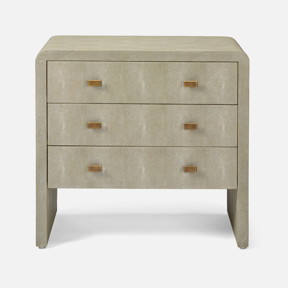 Harlow 30-Inch Nightstand - Sand Realistic Faux Shagreen