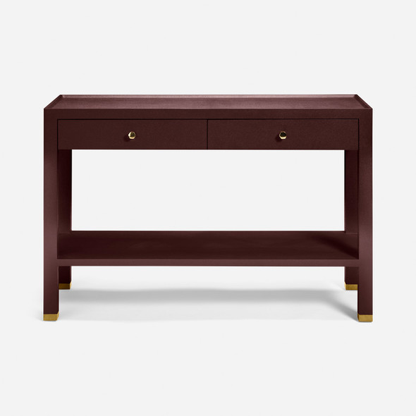 Jarin 48-Inch Oxblood Faux Belgian Linen Console Table (48 x 18 x 31 Inches)