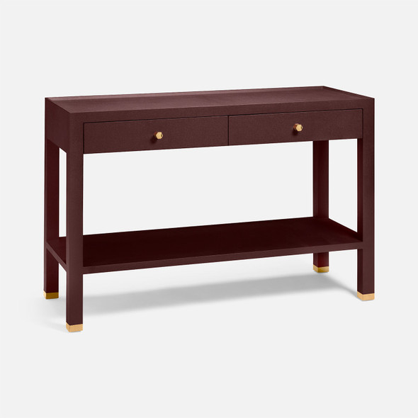 Jarin 48-Inch Oxblood Faux Belgian Linen Console Table (48 x 18 x 31 Inches)