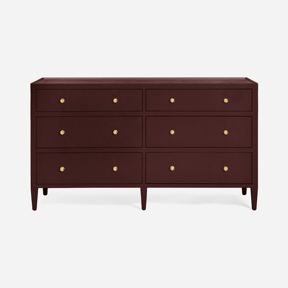 Jarin 60-Inch Dresser - Oxblood Faux Belgian Linen