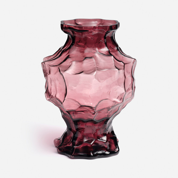 Milly 9-Inch Vase - Smoked Plum Glass
