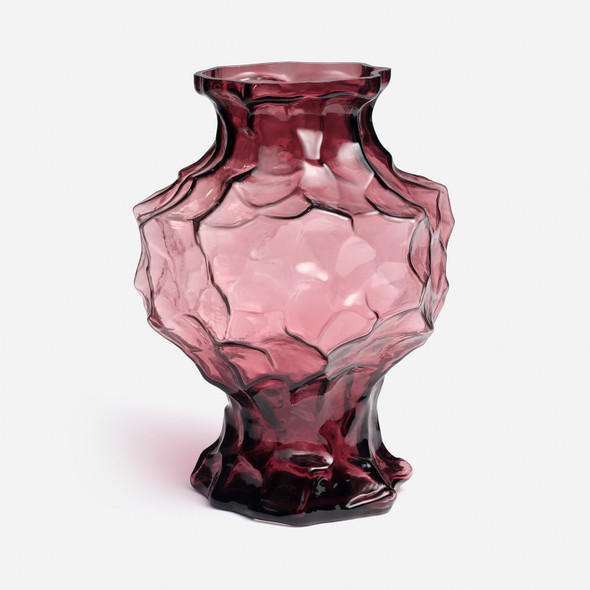 Milly 9-Inch Vase - Smoked Plum Glass