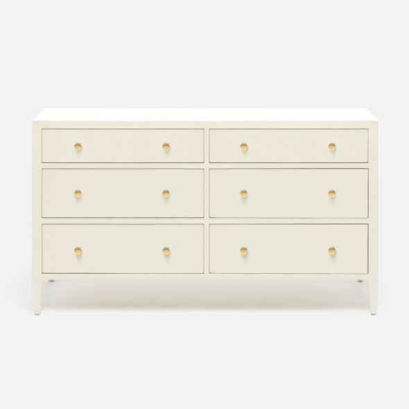 Jarin 60-Inch Dresser - White Faux Belgian Linen