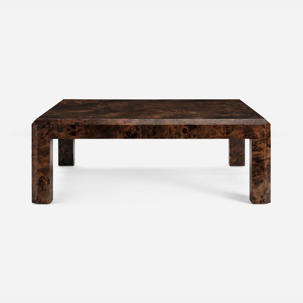 Carson 60-Inch Coffee Table - Brown Stained Poplar Burl