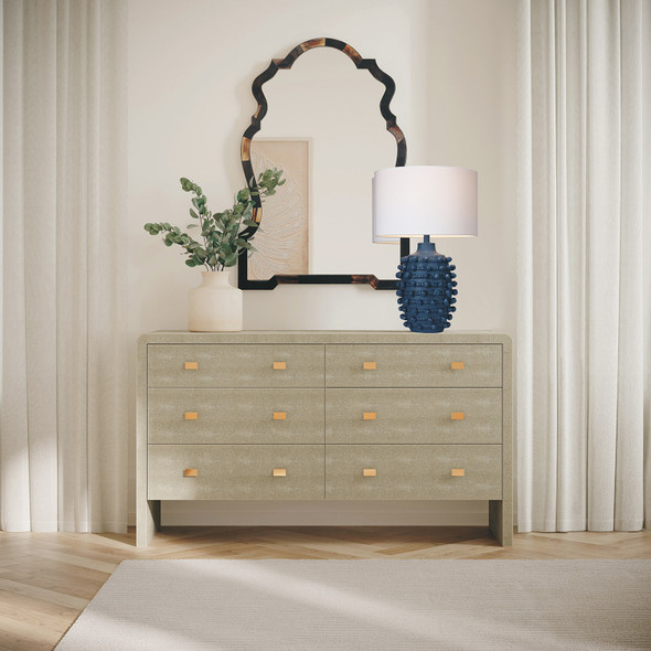 Harlow 60-Inch Dresser - Sand Realistic Faux Shagreen