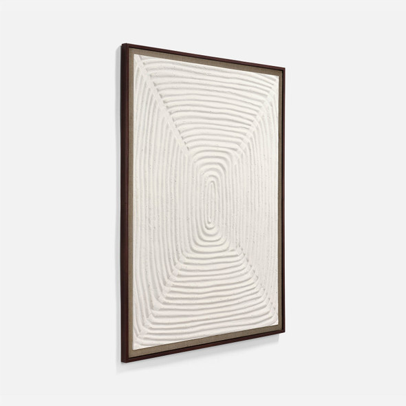 Sana I 32-Inch Wall Decor - White Pulp Clay and Tobacco Full-Grain Leather