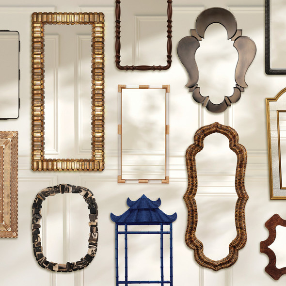 Mae 14-Light 32-Inch Mirror - Antiqued Mirror and Antiqued Brass Iron