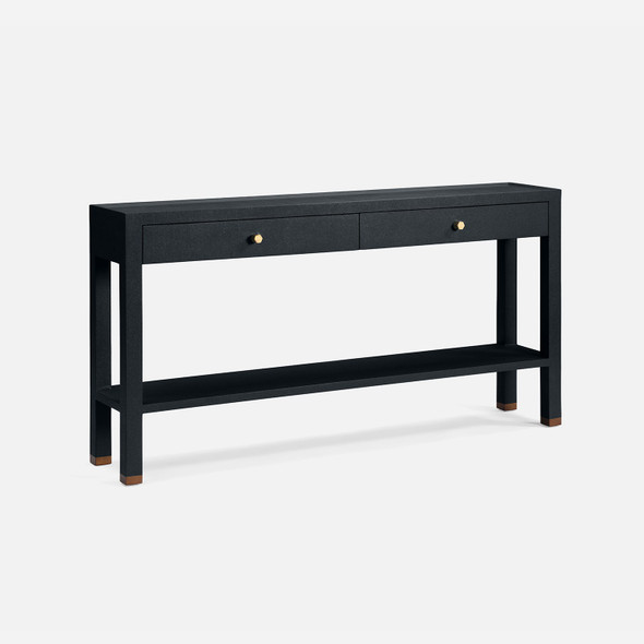 Jarin 60-Inch Dark Navy Faux Belgian Linen Console Table (60 x 12 x 31 Inches)