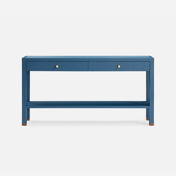 Jarin 60-Inch True Navy Faux Belgian Linen Console Table (60 x 12 x 31 Inches)