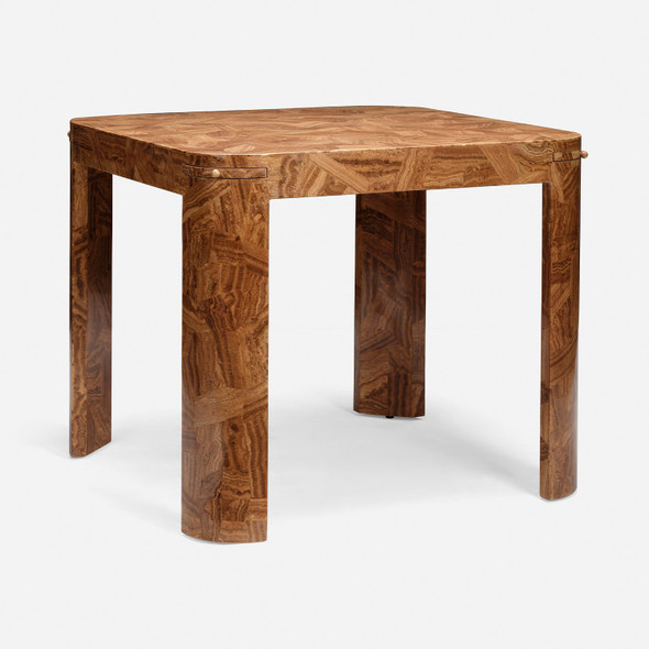 Brigitte Game Table - Natural Brown Wood Stone