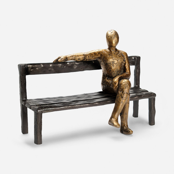 Thorton Decorative Object - Antiqued Brass Cast Aluminum and Oiled Bronze Cast Iron