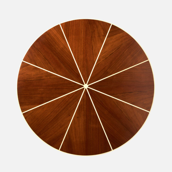 Novak 42-Inch Entry Table - Teak Gloss Veneer and Faux Bone