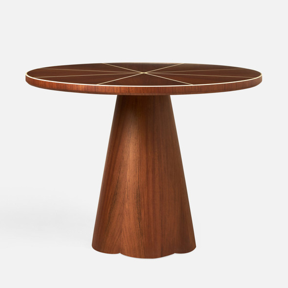 Novak 42-Inch Entry Table - Teak Gloss Veneer and Faux Bone