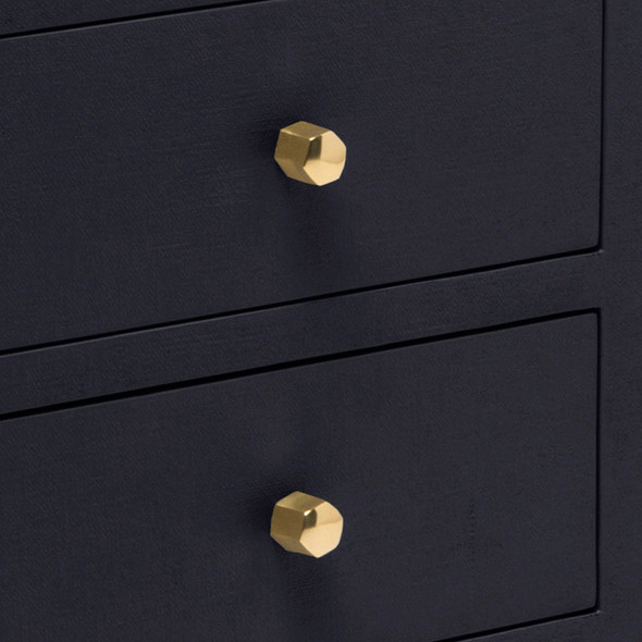 Jarin 36-Inch Dark Navy Faux Belgian Linen Dresser