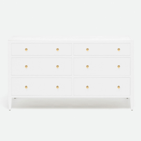 Jarin 60-Inch Dresser - Designer White Faux Belgian Linen