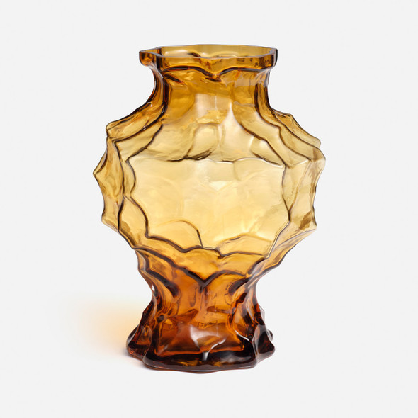 Milly 9-Inch Vase - Amber Glass