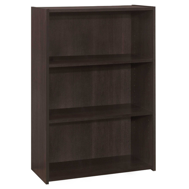 11.75" x 24.75" x 35.5" Cappuccino, 3 Shelves - Bookcase
