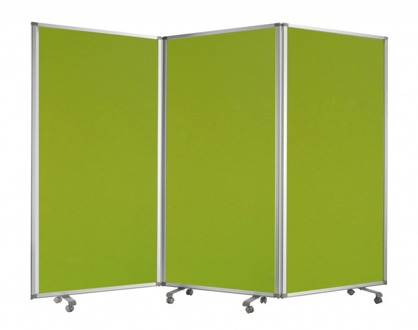 106" x 1" x 71" Green, Metal and Fabric - Screen