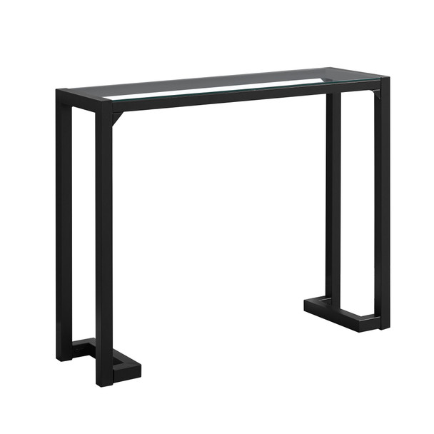 12" x 42" x 32" Black, Tempered Metal - Accent Table