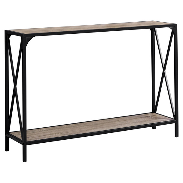 12" x 48" x 32" Dark Taupe, Black, Mdf, Metal - Accent Table