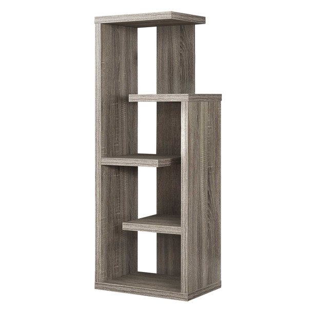 12" x 18.5" x 47.25" Dark Taupe, Particle Board, Hollow-Core - Bookcase