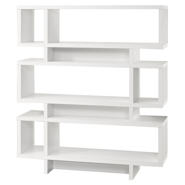 12" x 47.25" x 54.75" White, Particle Board, Hollow-Core - Bookcase