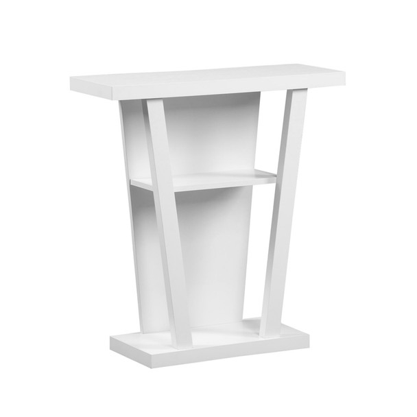 11.5" x 31.5" x 33.75" White, Particle Board, Hollow-Core - Accent Table