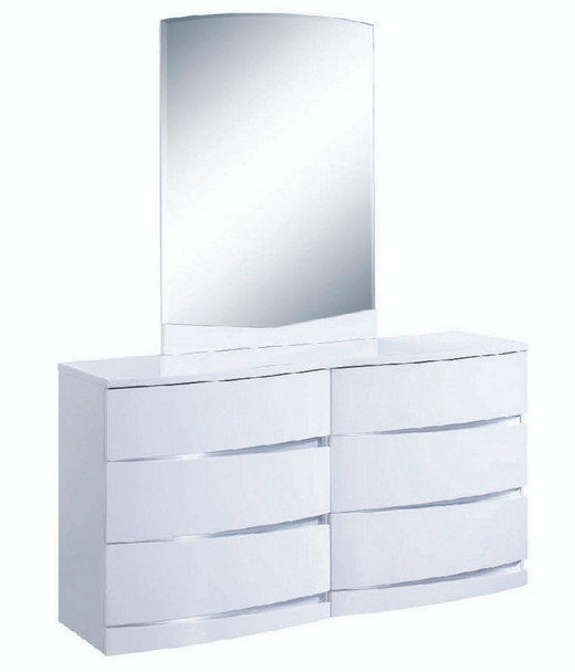 32" Exquisite White High Gloss Dresser