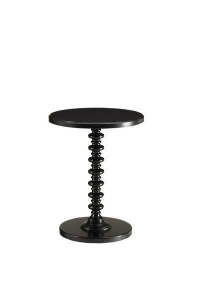 17" X 17" X 22" Black Solid Wood Leg Side Table