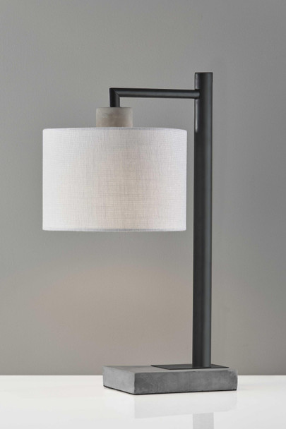 10" X 13.25" X 22.5" Black Metal Table Lamp