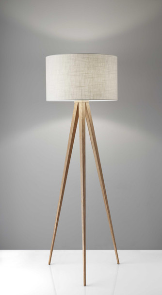 21" X 21" X 60.25" Natural Metal Floor Lamp