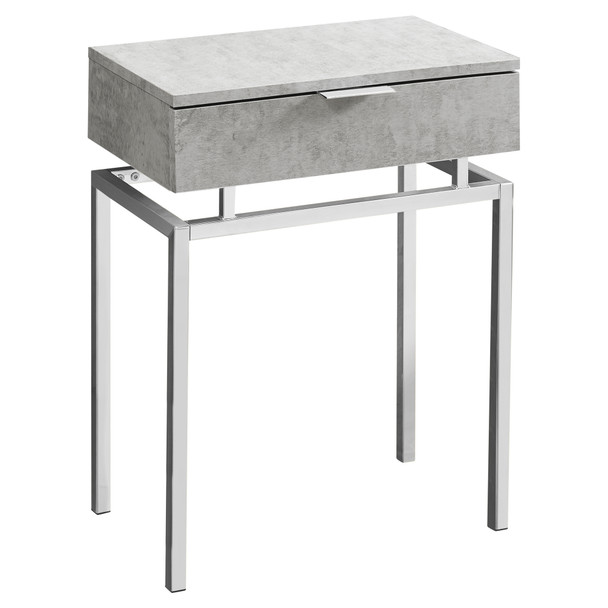 12.75" x 18.25" x 23.25" Grey, Particle Board, Metal - Accent Table