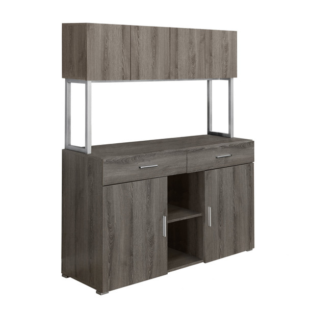 16.25" x 47.25" x 60" Dark Taupe, Silver, Particle Board, Hollow-Core, Metal - Office Cabinet 16.25" x 47.25" x 60" Dark Taupe, Silver, Particle Board, Hollow-Core, Metal - Office Cabinet