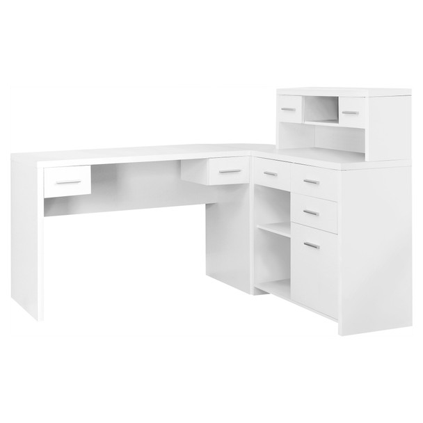 59" x 62.75" x 44.75" White, Particle Board, Hollow-Core - Computer Desk