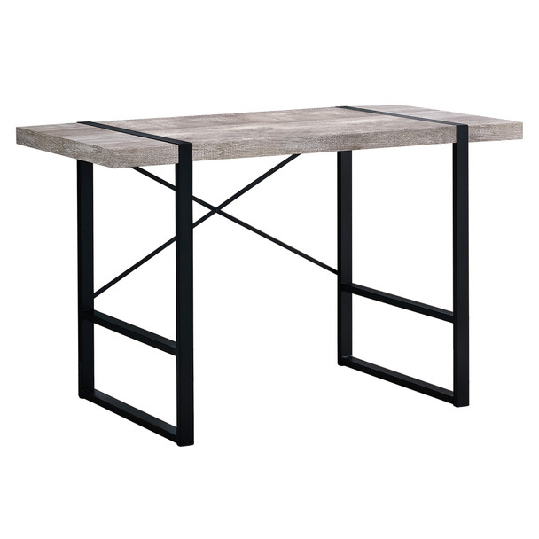 23.75" x 49" x 30" Taupe, Black, Particle Board, Hollow-Core, Metal - Computer Desk