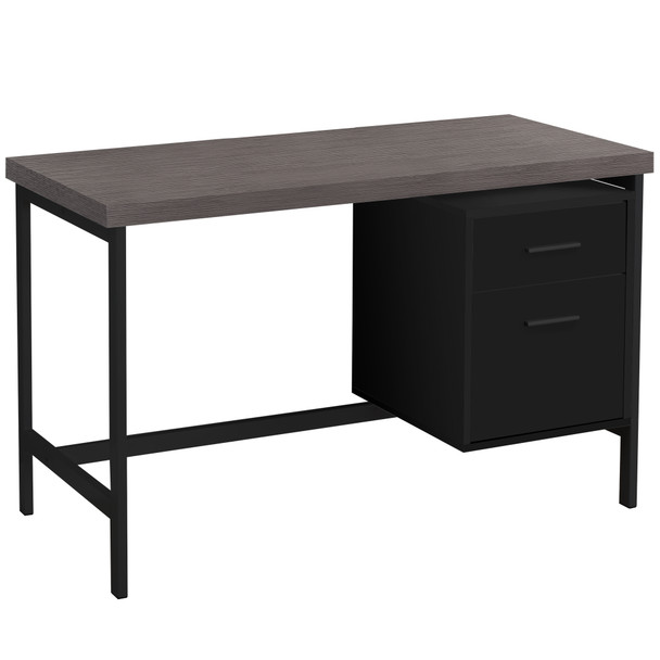 23.75" x 47.25" x 30.75" Black, Grey, Particle Board, Hollow-Core, Metal - Computer Desk