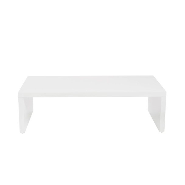 47.25" X 23.63" X 13.98" High Gloss White Lacquered MDF Rectangle Coffee Table