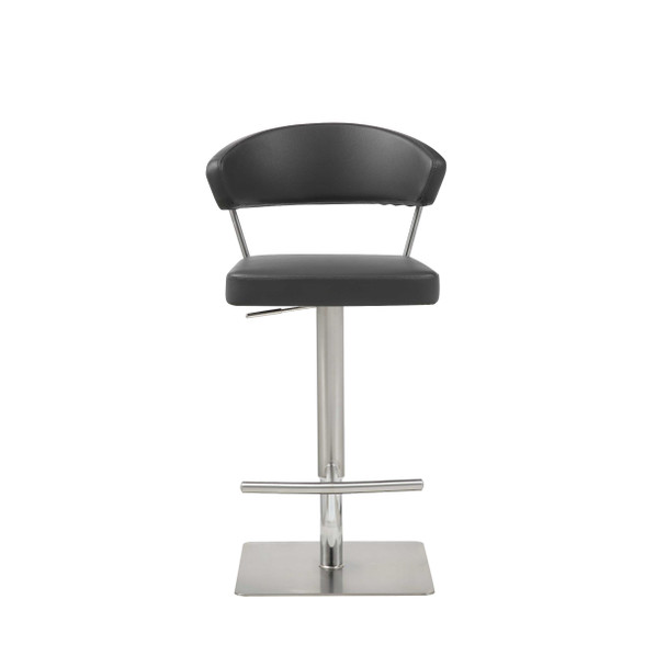 20" X 22" X 34-44" Dark Stainless Steel Bar Stool