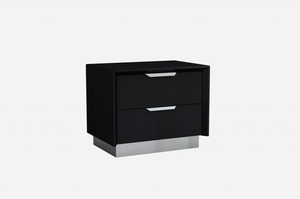 25" X 17" X 21" Black Stainless Steel Nightstand