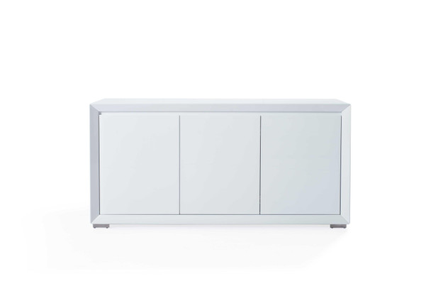 61" X 20" X 30" White Stainless Steel Buffet