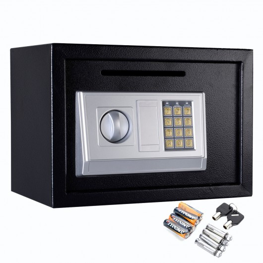Black 14" Digital Depository Drop Cash Safe Box