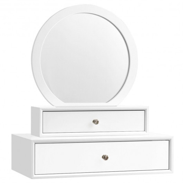 Makeup Dressing Wall Mounted Vanity Mirror with 2 Drawer