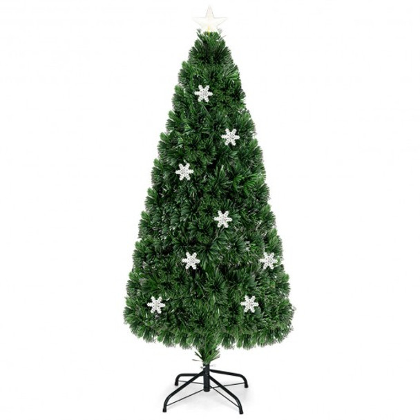 LED Optic Artificial Christmas Tree with Snowflakes-6'