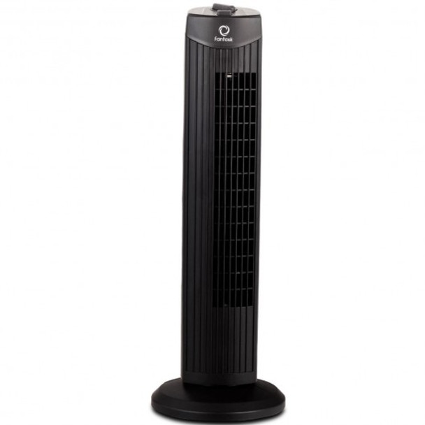 Fantask 35W 28" Quiet Bladeless Oscillating Tower Fan-Black