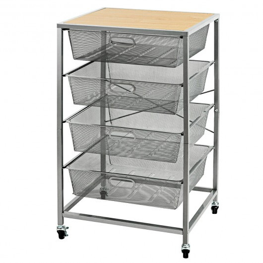 4 Drawer Mesh Shelves Basket Utility Heavy Duty Storage Organizer