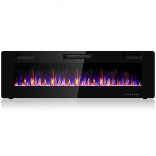 60" Recessed Ultra Thin Wall Electric Fireplace