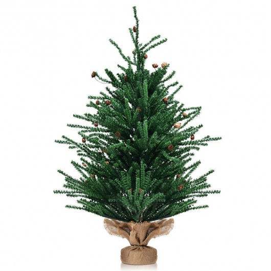 36" Mini Carmel Christmas Tree with 30 Pinecones