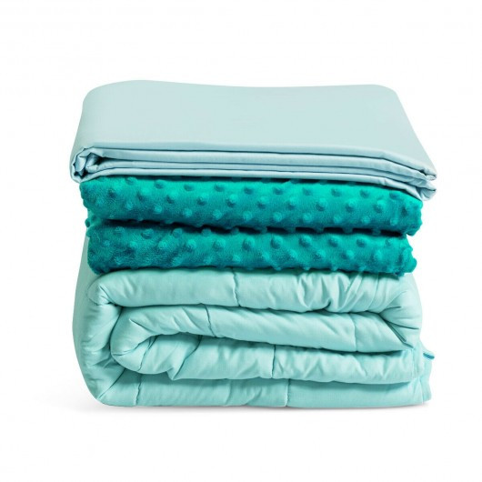60" x 80" Weighted Blanket with Hot & Cold Duvet Covers -Green